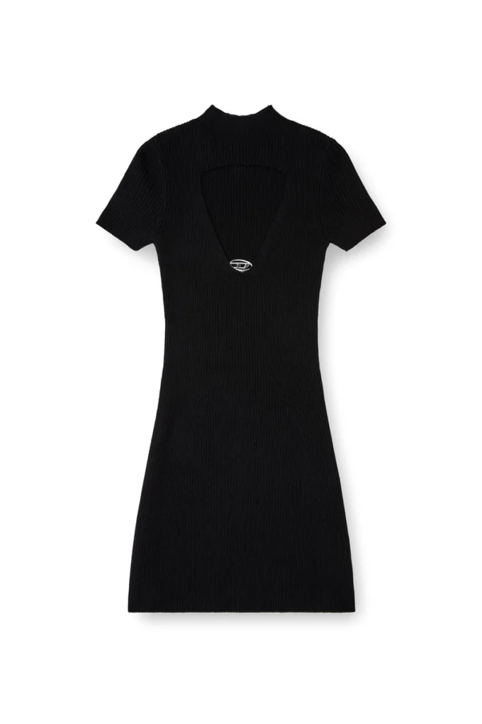 m-olympe Cut-out short dress in ribbed wool knit m-olympe Cut-out short dress in ribbed wool knit
