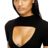 m-olympe Cut-out short dress in ribbed wool knit m-olympe Cut-out short dress in ribbed wool knit