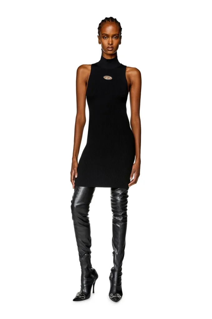 m-onervax Short turtleneck dress in ribbed knit m-onervax Short turtleneck dress in ribbed knit