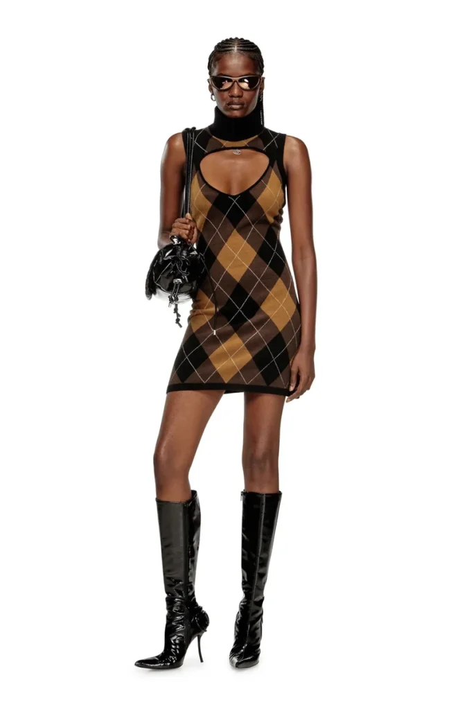 m-romko-dress Wool dress with argyle pattern m-romko-dress Wool dress with argyle pattern
