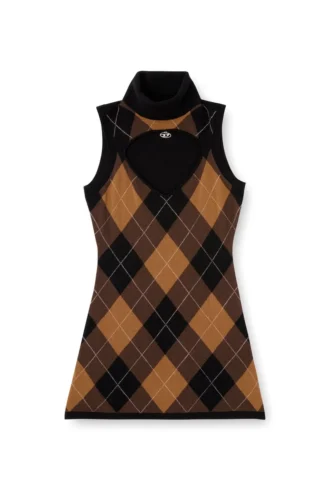 m-romko-dress Wool dress with argyle pattern