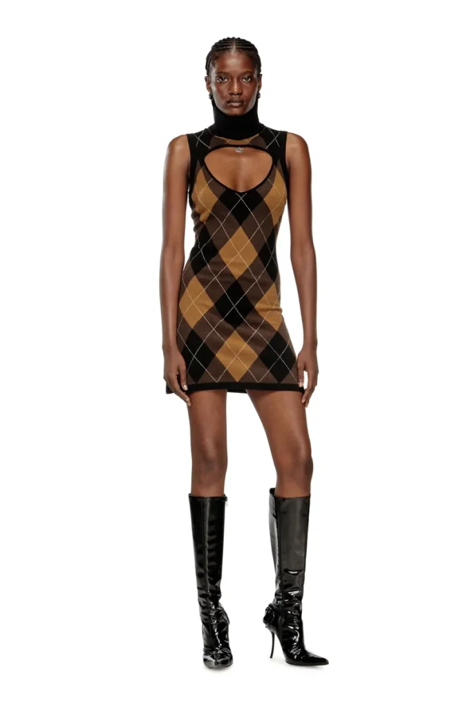 m-romko-dress Wool dress with argyle pattern m-romko-dress Wool dress with argyle pattern