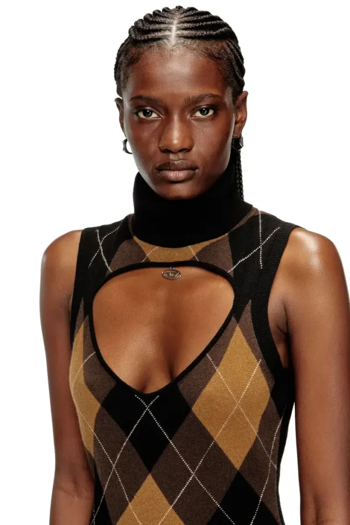m-romko-dress Wool dress with argyle pattern m-romko-dress Wool dress with argyle pattern