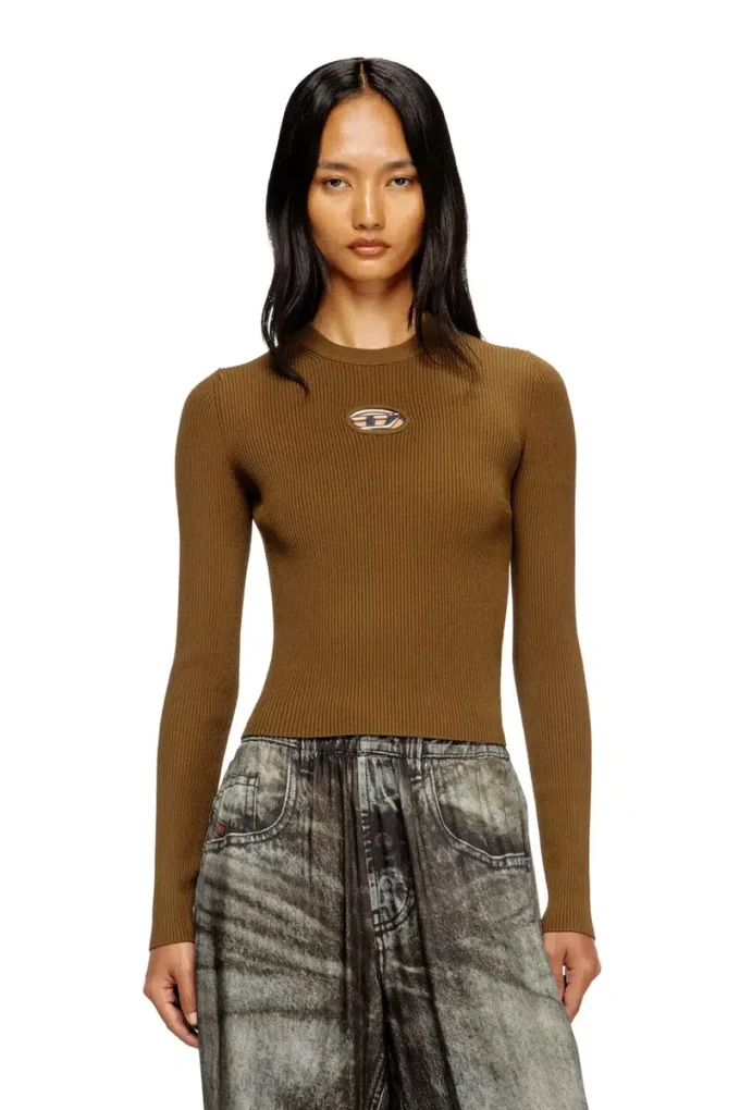 m-valari Rib-knit viscose-blend top with Oval D m-valari Rib-knit viscose-blend top with Oval D