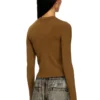 m-valari Rib-knit viscose-blend top with Oval D m-valari Rib-knit viscose-blend top with Oval D