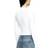 m-valari Rib-knit viscose-blend top with Oval D