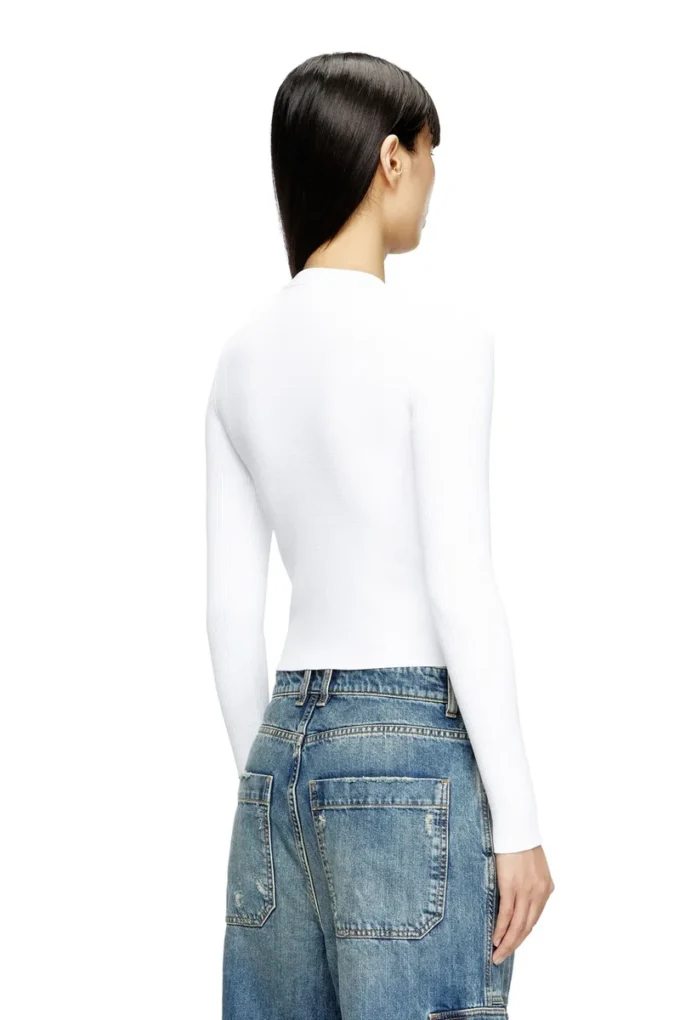 m-valari Rib-knit viscose-blend top with Oval D
