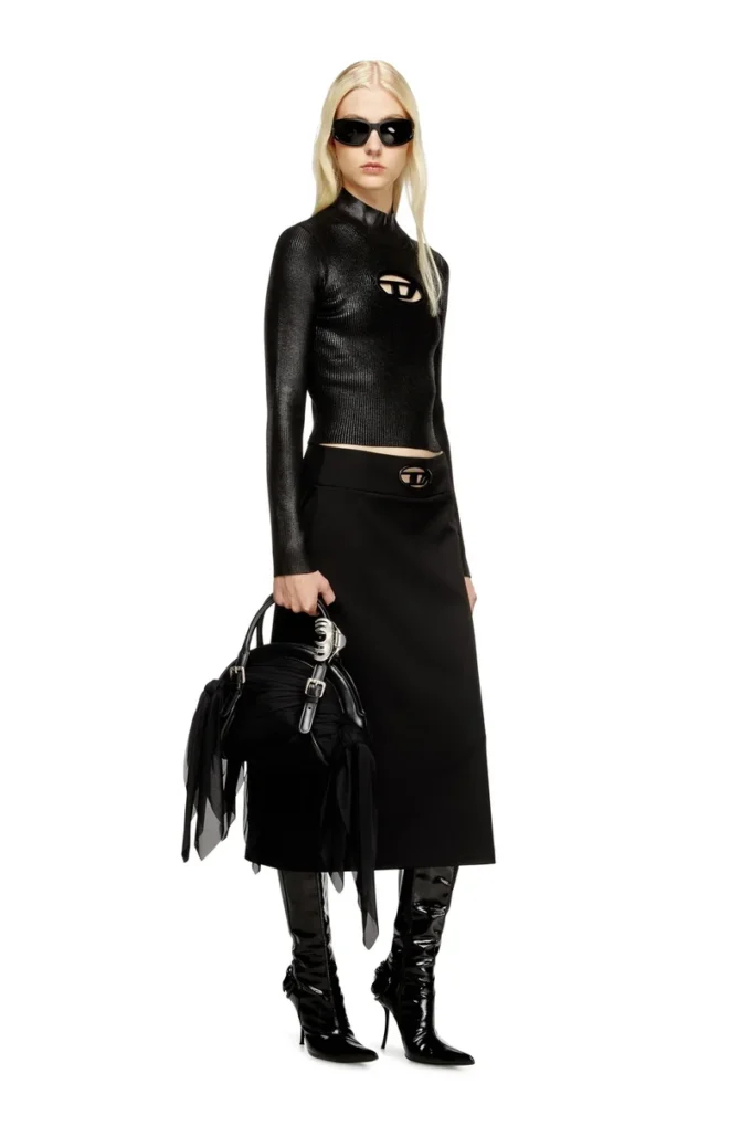 m-valari-tn Ribbed-knit turtleneck with shiny effect m-valari-tn Ribbed-knit turtleneck with shiny effect