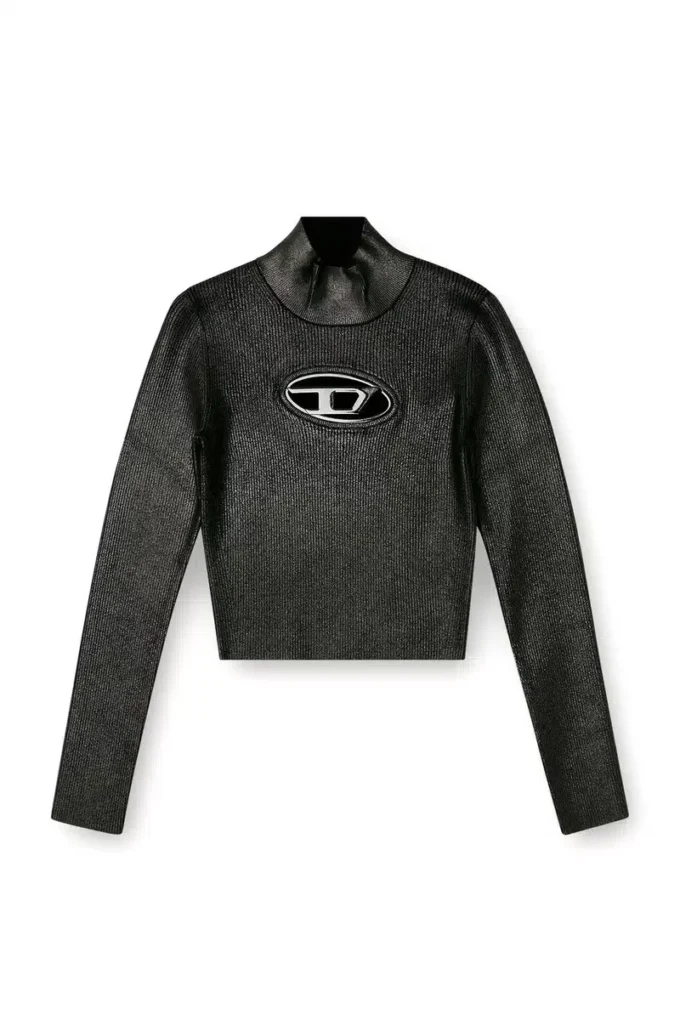 m-valari-tn Ribbed-knit turtleneck with shiny effect m-valari-tn Ribbed-knit turtleneck with shiny effect