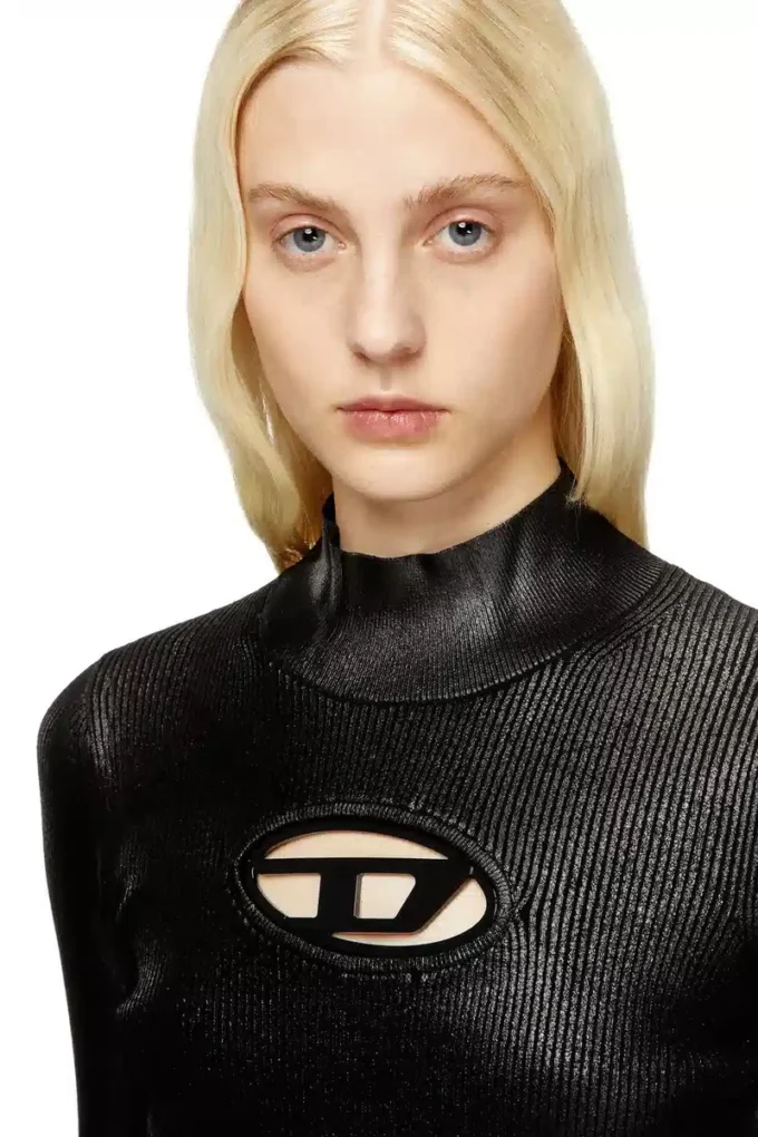 m-valari-tn Ribbed-knit turtleneck with shiny effect m-valari-tn Ribbed-knit turtleneck with shiny effect