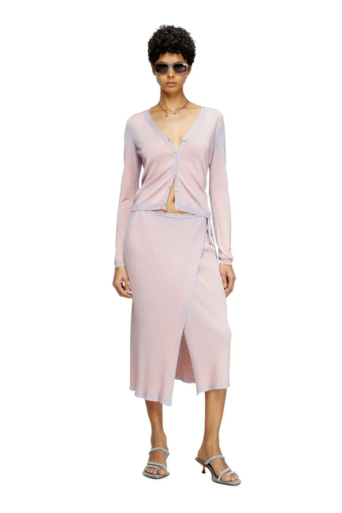 m-vigo Wrap skirt in double-dyed rib-knit m-vigo Wrap skirt in double-dyed rib-knit