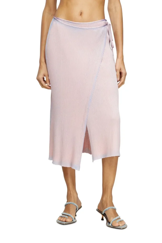 m-vigo Wrap skirt in double-dyed rib-knit m-vigo Wrap skirt in double-dyed rib-knit