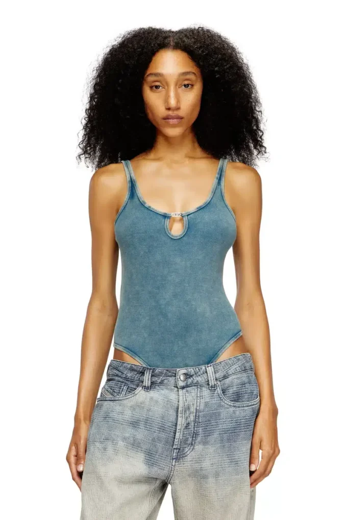 maura-dnm Bodysuit in marble-washed stretch cotton maura-dnm Bodysuit in marble-washed stretch cotton