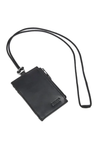 multi-pkts badge holder Denim badge holder with leather details