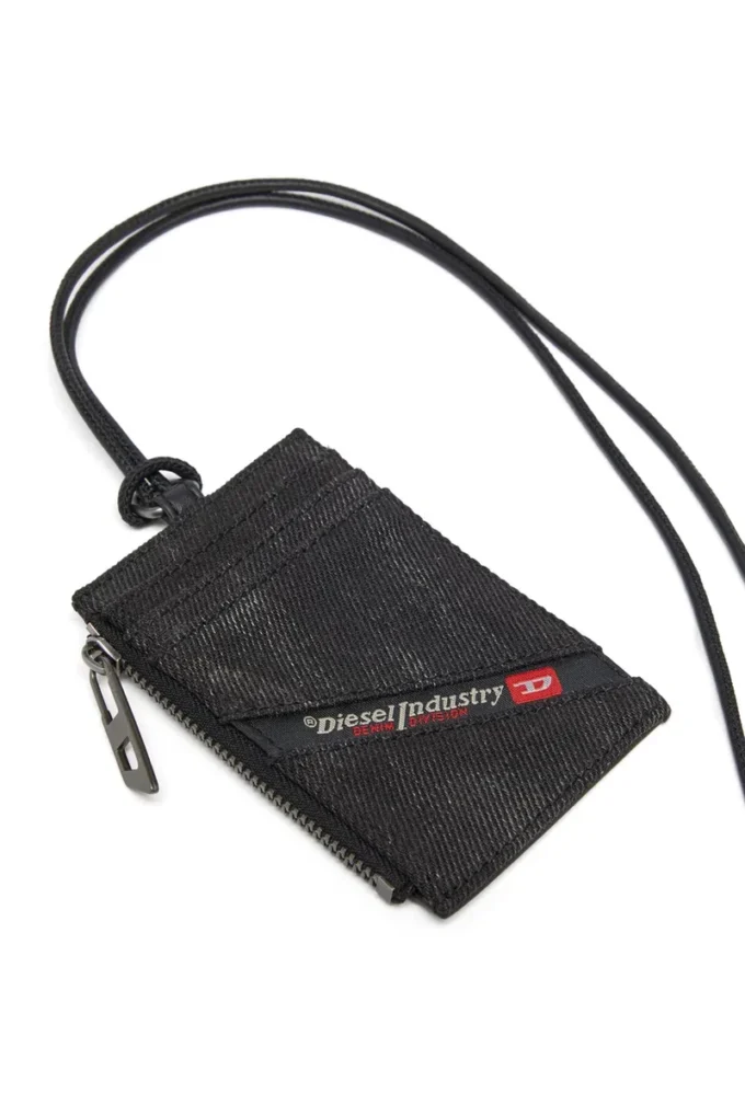 multi-pkts badge holder Denim badge holder with leather details multi-pkts badge holder Denim badge holder with leather details