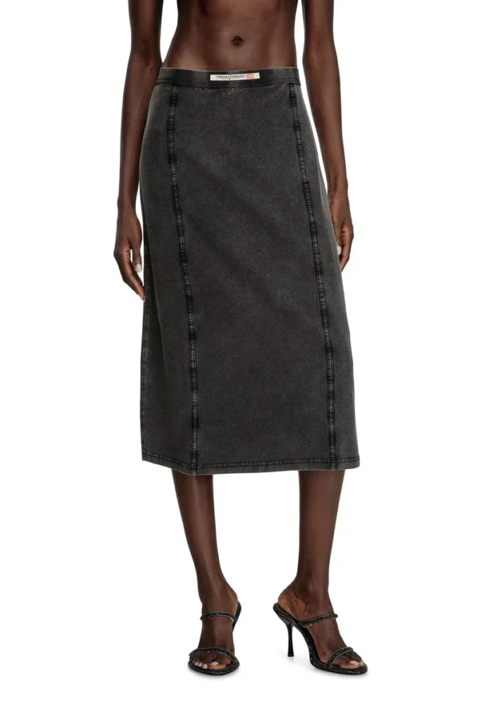 o-allegra Midi skirt with denim effect o-allegra Midi skirt with denim effect