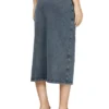 o-alline Midi skirt in denim-look jersey o-alline Midi skirt in denim-look jersey