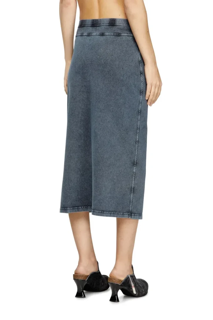o-alline Midi skirt in denim-look jersey o-alline Midi skirt in denim-look jersey