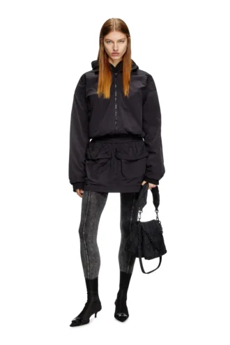 o-cean Crinkled mini skirt with utility pockets