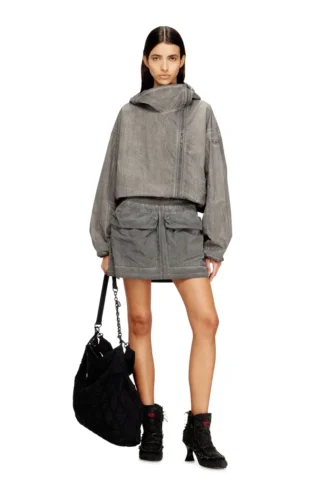 o-cean-s1 Nylon mini skirt with maxi pouch pockets