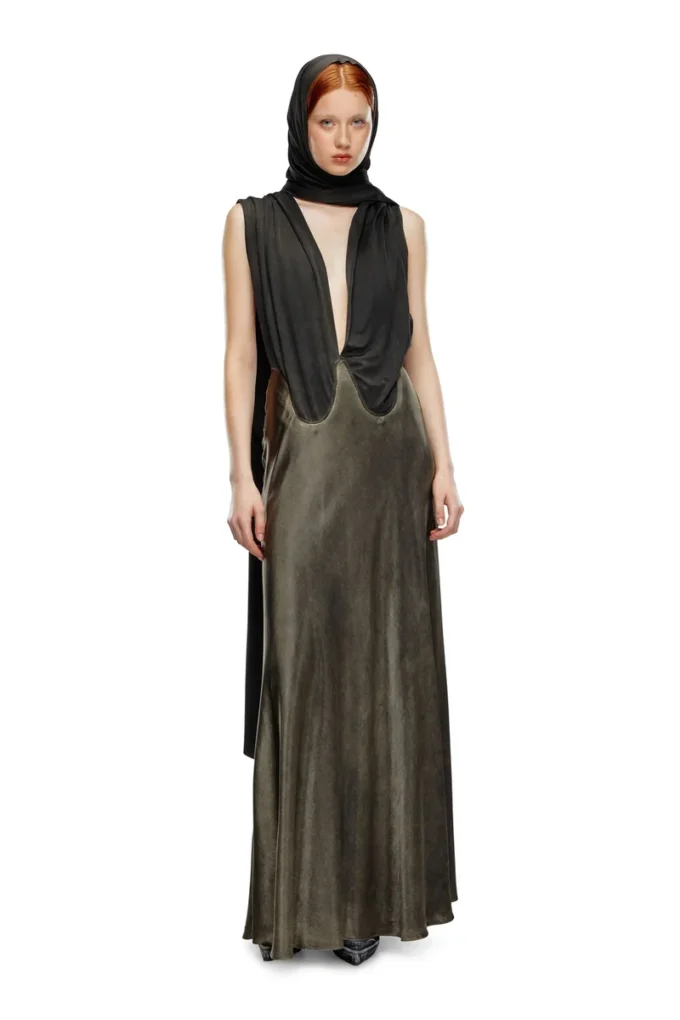 o-dyva Dress with scarf panels o-dyva Dress with scarf panels