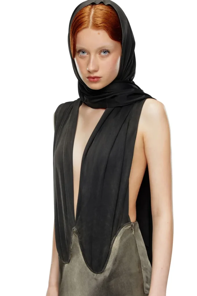 o-dyva Dress with scarf panels o-dyva Dress with scarf panels