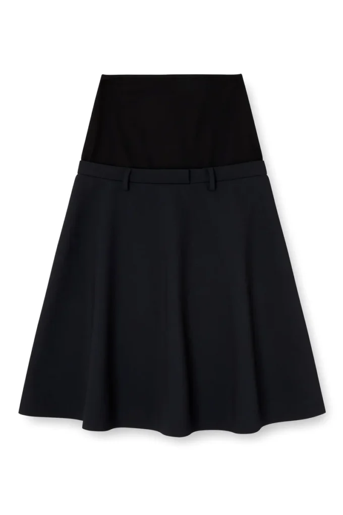 o-grace-bond Drop-waist skirt in neoprene-bonded fabric o-grace-bond Drop-waist skirt in neoprene-bonded fabric
