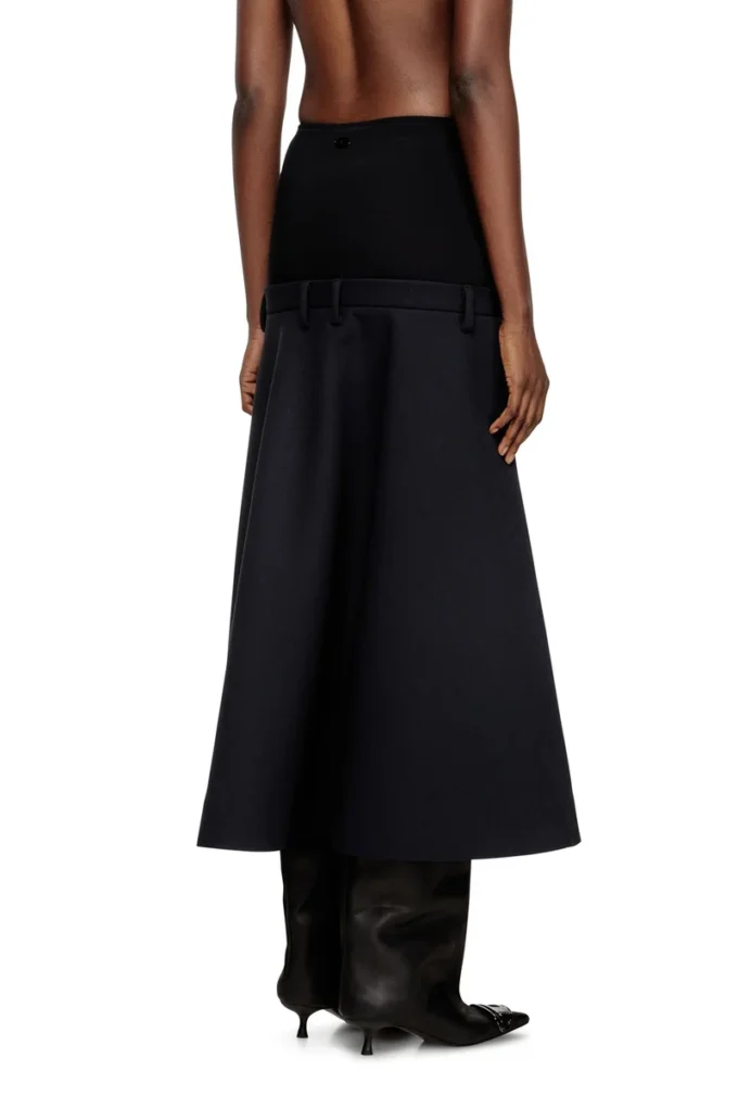 o-grace-bond Drop-waist skirt in neoprene-bonded fabric o-grace-bond Drop-waist skirt in neoprene-bonded fabric