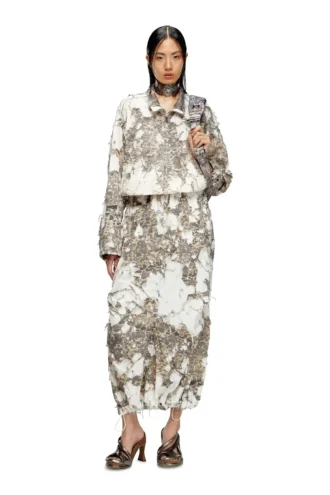 o-hockys Long skirt with destroyed camo layer