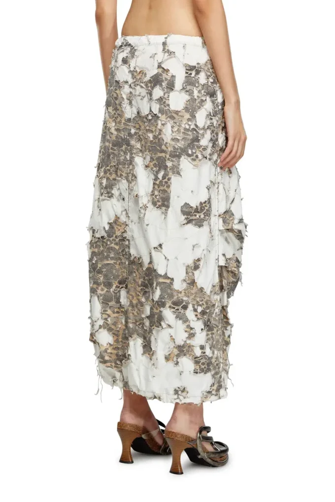 o-hockys Long skirt with destroyed camo layer o-hockys Long skirt with destroyed camo layer