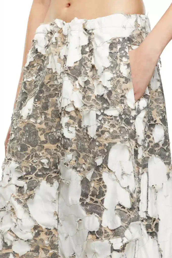 o-hockys Long skirt with destroyed camo layer o-hockys Long skirt with destroyed camo layer