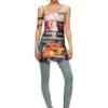 o-hunt Short skirt with poster print o-hunt Short skirt with poster print