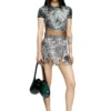 o-lane Nylon mini skirt with Heraldic print o-lane Nylon mini skirt with Heraldic print