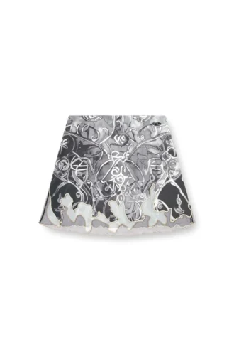 o-lane Nylon mini skirt with Heraldic print o-lane Nylon mini skirt with Heraldic print