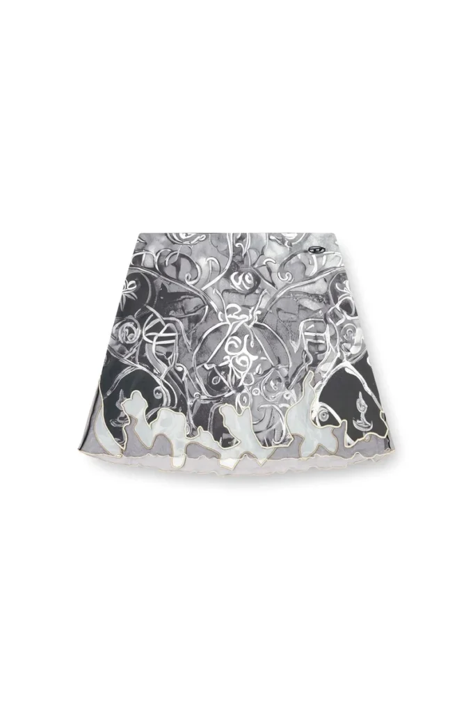 o-lane Nylon mini skirt with Heraldic print o-lane Nylon mini skirt with Heraldic print