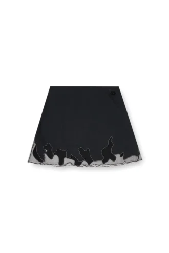 o-lane-r1 Nylon mini skirt with tulle insert