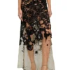 o-leena Long devoré skirt in tulle and jersey o-leena Long devoré skirt in tulle and jersey