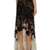 o-leena Long devoré skirt in tulle and jersey o-leena Long devoré skirt in tulle and jersey