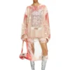 o-lyac Layered midi skirt with lyrics print o-lyac Layered midi skirt with lyrics print