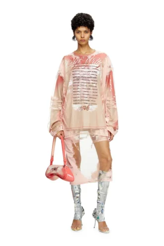 o-lyac Layered midi skirt with lyrics print