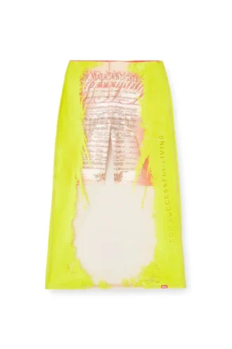 o-lyac Layered midi skirt with lyrics print