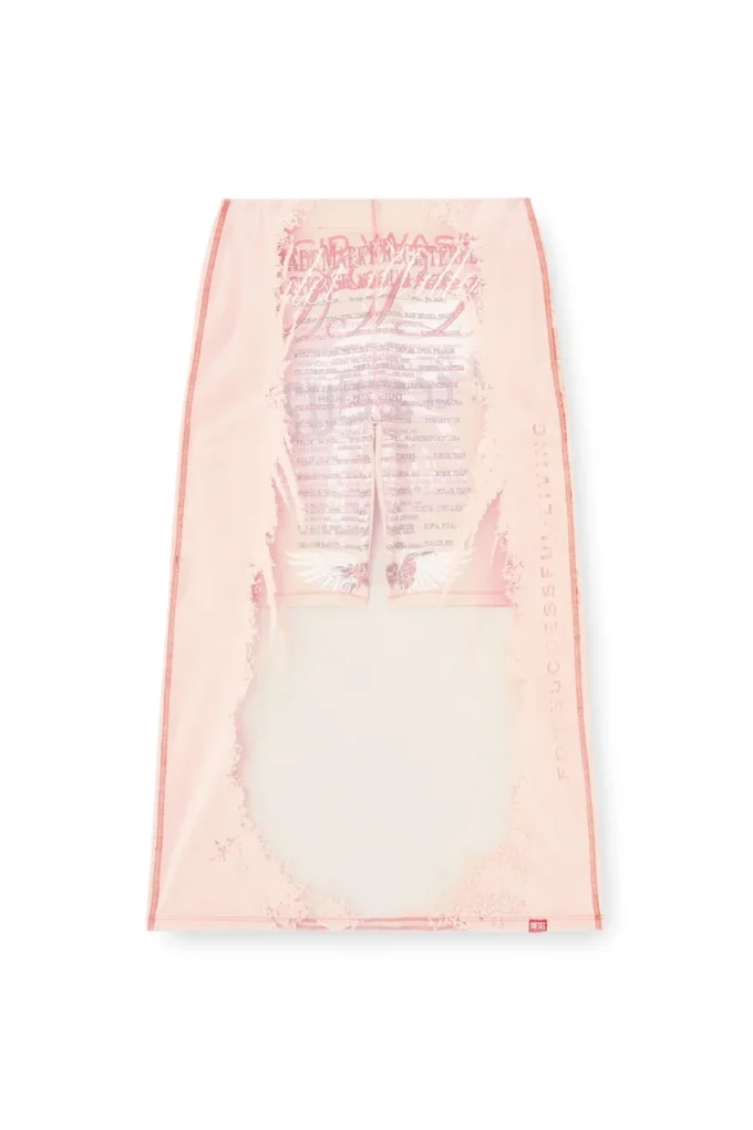 o-lyac Layered midi skirt with lyrics print o-lyac Layered midi skirt with lyrics print