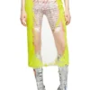 o-lyac Layered midi skirt with lyrics print o-lyac Layered midi skirt with lyrics print