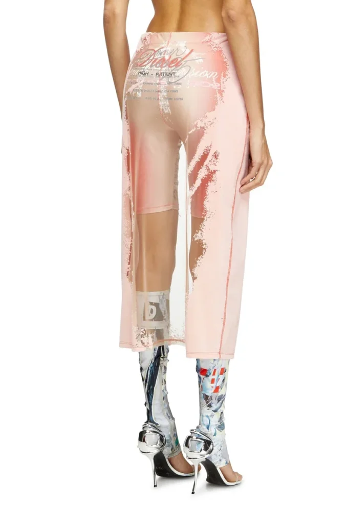 o-lyac Layered midi skirt with lyrics print o-lyac Layered midi skirt with lyrics print