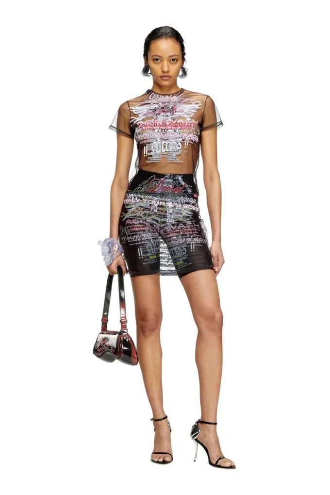 o-lympiac-1 Layered skirt with lyrics print o-lympiac-1 Layered skirt with lyrics print