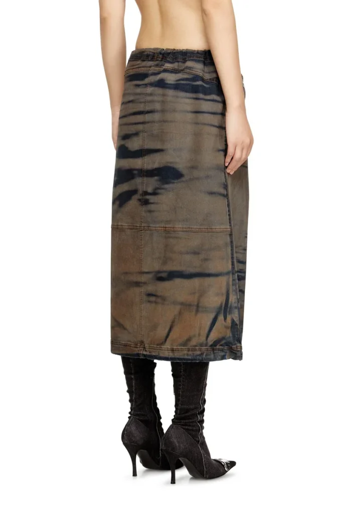 o-mirtow-den Midi denim skirt with drawstring o-mirtow-den Midi denim skirt with drawstring