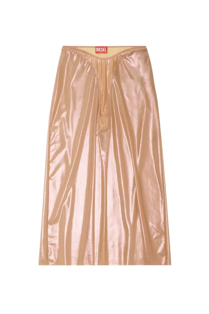o-moni Sheer midi skirt in shiny coated tulle o-moni Sheer midi skirt in shiny coated tulle