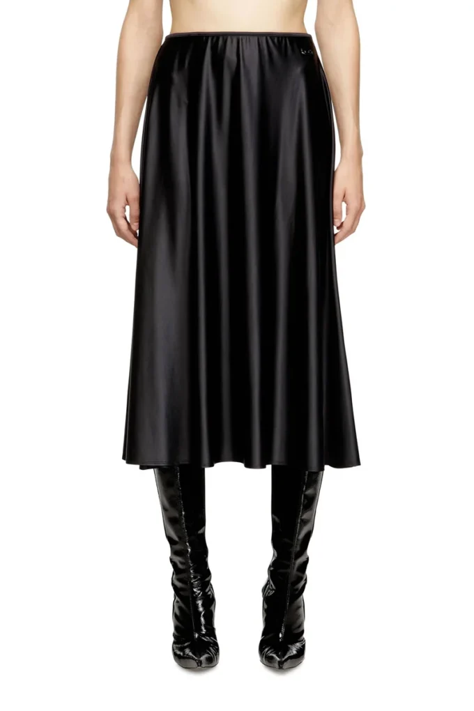 o-mori Midi skirt in flared nylon o-mori Midi skirt in flared nylon