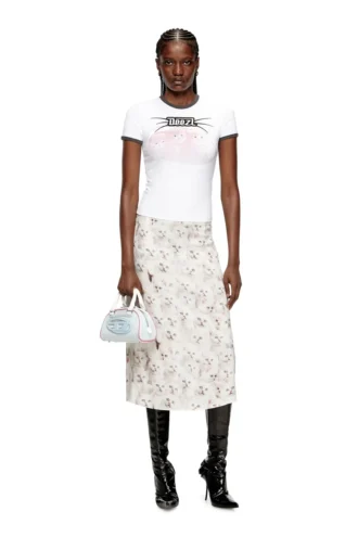 o-rchid-r1 Midi skirt in viscose with all-over print