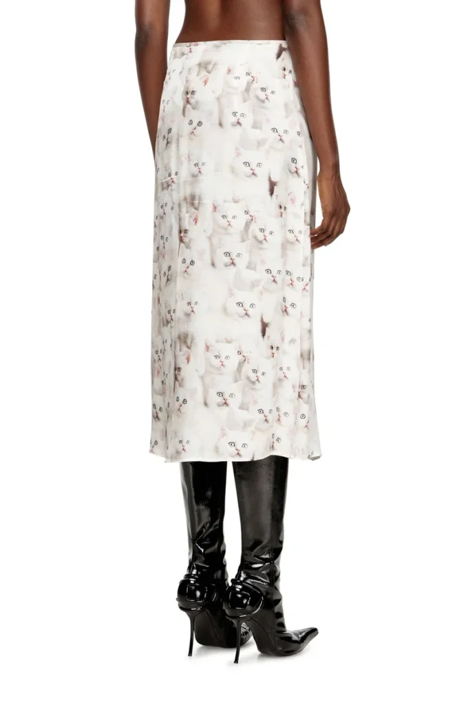 o-rchid-r1 Midi skirt in viscose with all-over print o-rchid-r1 Midi skirt in viscose with all-over print